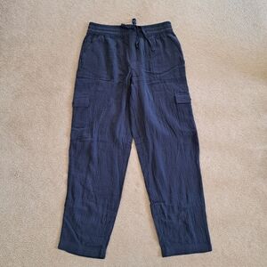 BearPaw Cargo Pants Women's Size Medium Blue Cotton Pull On Lightweight NWOT